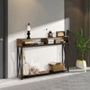 2-Tier Console Table X-Design Hallway Storage Cabinet Sofa Side Table W/ Shelf