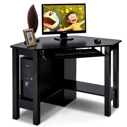 Corner Desk Space-Saving Computer Desk Gaming Table Makeup Desk 2 Open Shelve