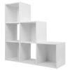 White 3 Tier 6 Cube Storage Bookcase Shelf Display Unit Grey Fabric Shelving Box