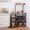 4-Tier Industrial Kitchen Baker’s Rack Utility Storage Shelf w/ Basket & Hooks