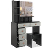 Dressing Table With Mirror Modern Makeup Desk Bedroom Vanity Table Set + Stool