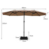 4.6M Patio Double-Sided Umbrella Parasol Outdoor Extra Large Crank Sunshade