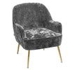 Round Back Crushed Velvet Armchair Tub Sofa Padded Dressing Chair w/ Golden Legs