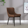 Set of 2 Faux Leather/Suede Dining Chairs Metal Legs Reception Restaurant Chair