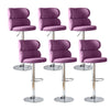 Set of 2/4/6 Velvet Bar Stools for Breakfast Kitchen Comtemporary Barstool Chair