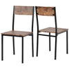 Dining Table and 2 Chairs Wooden Steel Frame Industrial Kitchen Furniture Set QN