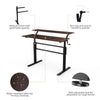 Two-Tier Sit to Standing Desk Height Adjustable Laptop Table w/Crank Handle Home