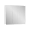 White Bathroom Cabinet 6-Tier Shelf Inside 3 Door Mirrored Wall Mounted Cupboard