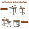 Set of 2 Round Nesting Coffee Table Compact Stacking Side Tables Space-saving