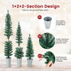 Set of 3 Potted Artificial Christmas Tree Slim Faux Pencil Xmas Tree w/3/4/5 FT