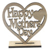 Personalised Mothers Day Gift for Mum Wooden Heart Plaque Freestanding Oak Gift