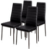Contemporary Dining Set Glass Table with 4 Chairs Seat Black Kitchen Furniture