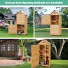 Outdoor Storage Shed Wooden Tool Utility Cabinet Waterproof Hutch Organizer