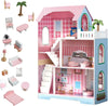 Large Wooden Doll House Kids 3 Storey Dollhouse Mansion Playhouse & Furniture