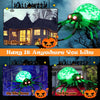 Halloween Inflatable Spider with Cobweb Creepy Blow-up Spider LED Rotating Light