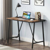 Space-saving Computer PC Desk Black+ Vintage Writing Study Desk for Home Office