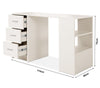 Large Computer Desk With Shelves & Drawers PC Writing Study Table Home Office
