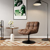 ExtraSoft Swivel Leisure Chair Brown Leather Mid-Century Armless Seat Desk Chair