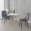 Glass Dining Table and 2 / 4 Grey Chairs Optional Lounge Office Home Furniture