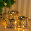 Christmas LED Gift Boxes with Ribbon Wedding Party Xmas Eve Gift Box Set 3pcs