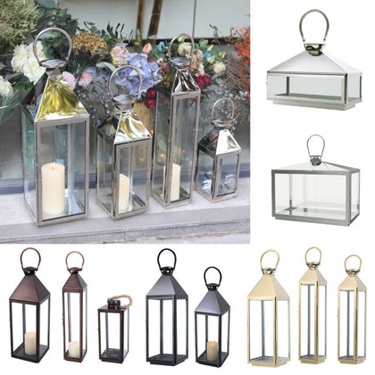 Stainless Steel Lanterns Candle Holder Stand Hanging/Free Standing Wedding Decor