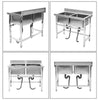 Commercial Freestanding Hand Wash Sink Stainless Steel Kitchen Basin Catering