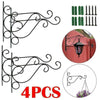 4Pcs Metal Hanging Basket Brackets Outdoor Garden Plant Hanger Hook Wall Decor
