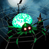 Halloween Inflatable Spider with Cobweb Creepy Blow-up Spider LED Rotating Light