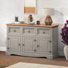 Corona Sideboard Grey Wax 3 Door 3 Drawer Solid Pine Dining Furniture®