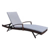 Adjustable Rattan Sun Lounger Outdoor Recliner w/ Cushion Garden Pool Daybed UK