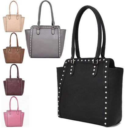 Metal Studded Womens Winged Large Tote Bag Ladies Shoulder Handbag