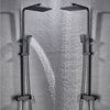 3-Way Shower Set Bathroom Mixer Tap 8"Square Head Top Spray W/Shower Hand Black