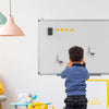 Double Sided Magnetic Whiteboard Aluminum Hanging Board W/ Magnets Pens & Eraser
