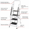 Foldable Non Slip 3 & 4 Step Steel Tread Safety Hand Rail Ladder Durable Panel