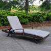Adjustable Rattan Sun Lounger Outdoor Recliner w/ Cushion Garden Pool Daybed UK