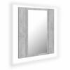 Vanity Cloakroom RGB LED Bathroom Mirror Cabinet Concrete Grey Unit 40x12x45cm