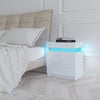 Modern White High Gloss Table Side Table Coffee Table Display with LED Light UK