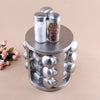 Revolving Rotating Steel 12/16 Jar Spice Rack Storage Glass Jars & Chrome Lids
