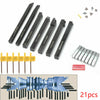 21Pcs 10mm Shank Lathe Turning Tool Holder Boring Bar With Carbide Inserts UK