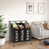 Laundry Basket Sorter Cart Hamper Rolling Clothes Bin Trolley on Wheels 3 Bag