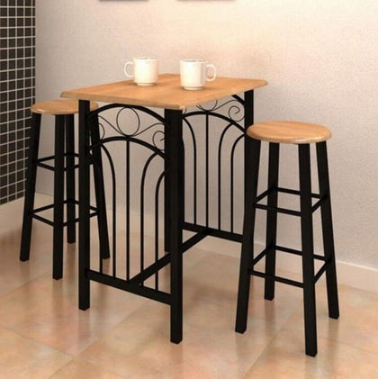 2 Seater Dining Table And Chairs Breakfast Bar Kitchen Room Compact Furniture