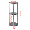 90cm Plant Stand 2/3-Tier Flower Holder Tall Side End Table with Golden Frame