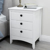 2x Modern Chests of Drawers Bedside Table Cabinet 3 Drawers Bedroom Storage Wood
