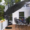 3M Banana Parasol Cantilever Umbrella Sun Shade Canopy Garden Outdoor w/ Base UK