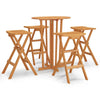 5 Piece Folding Bar Set Solid Wood Teak M2R3