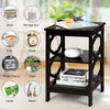 3-Tier Multifunctional Nightstand Stable Sofa Bed Side Table with Storage Shelf