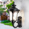 Steampunk Vintage LED Outdoor Wall Light Clear Metal Lantern Garden Wall Lamp UK