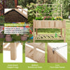 Wooden Raised Garden Bed w/ Trellis Outdoor Elevated Planter Box w/Storage Shelf