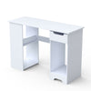 White L-shaped Computer Desk Corner PC Table Workstation Home Office w/ Shelves