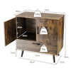 Accent Storage Cabinet Freestanding Wooden Buffet Sideboard with Drawer